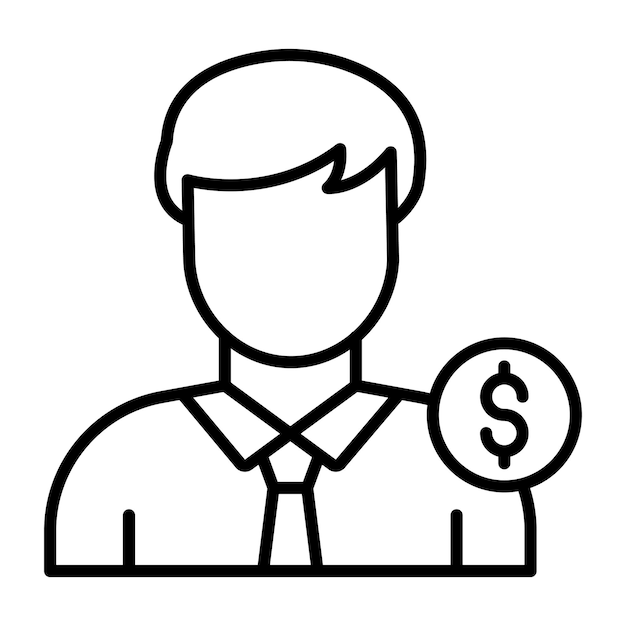 Estilo de la ilustración vectorial del comerciante