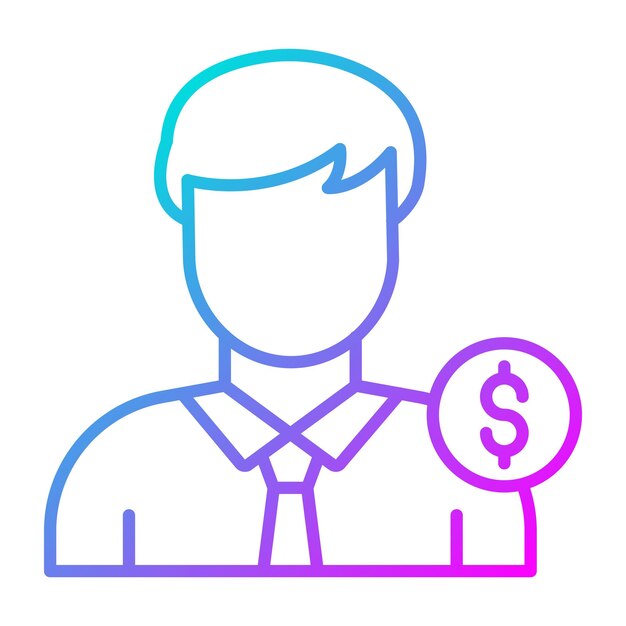 Estilo de la ilustración vectorial del comerciante