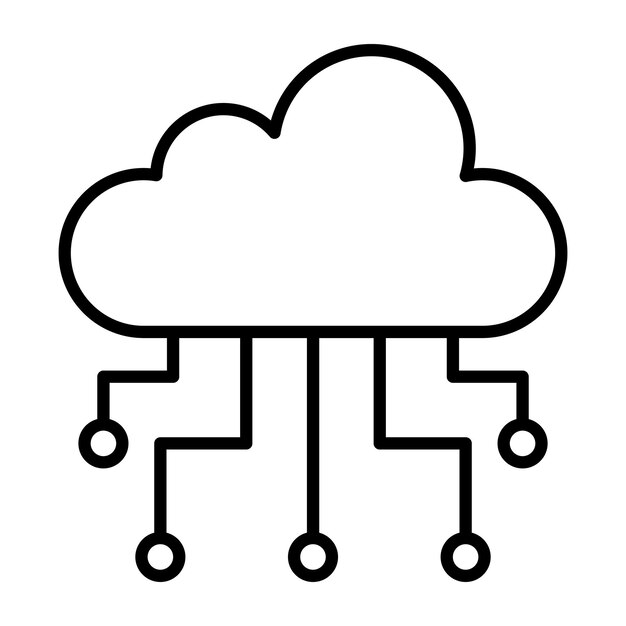 Estilo de ilustración vectorial de computación en la nube