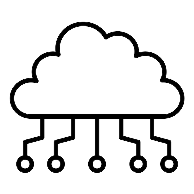 Estilo de ilustración vectorial de computación en la nube