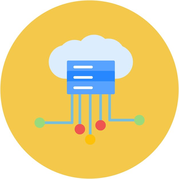 Estilo de ilustración vectorial de computación en la nube