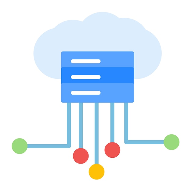 Estilo de ilustración vectorial de computación en la nube