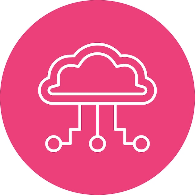 Estilo de ilustración vectorial de computación en la nube