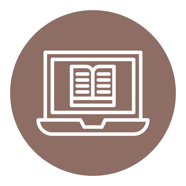 Estilo de ilustración vectorial de la computadora portátil escolar