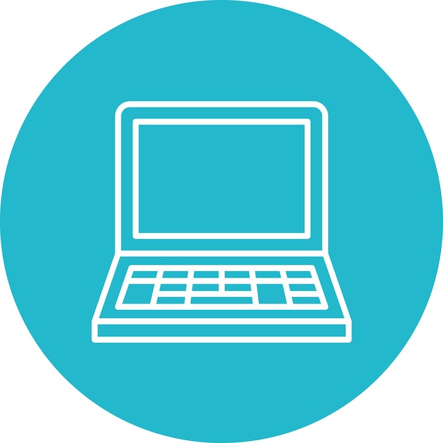 Estilo de la ilustración vectorial de la computadora portátil