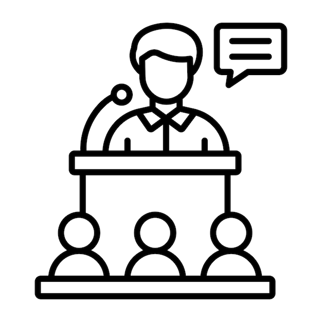 Estilo de ilustración vectorial de la conferencia