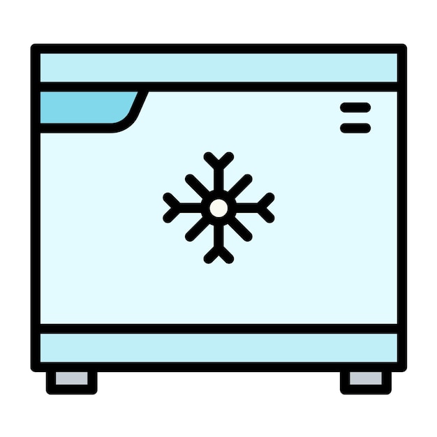 Estilo de la ilustración vectorial del congelador
