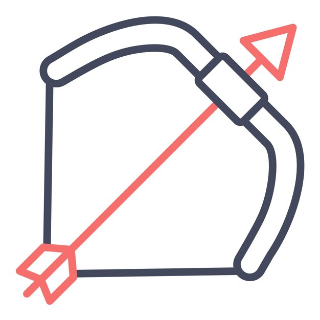 Estilo de ilustración vectorial del conjunto de tiro con arco