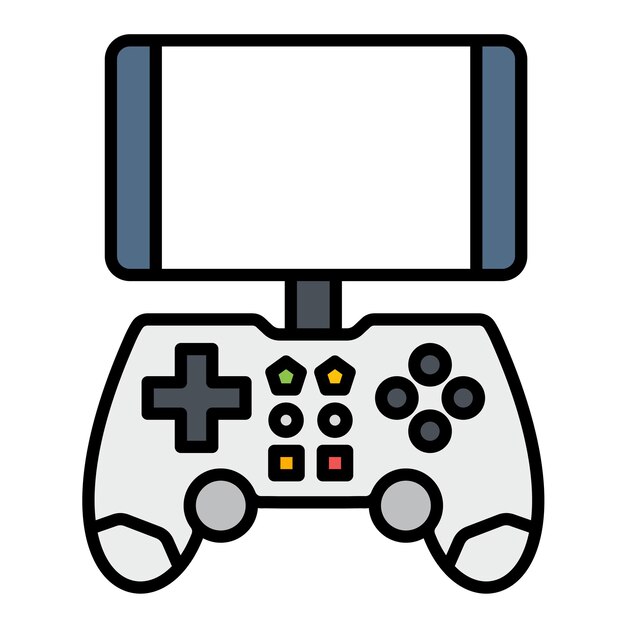 Estilo de ilustración vectorial de la consola de juegos móviles