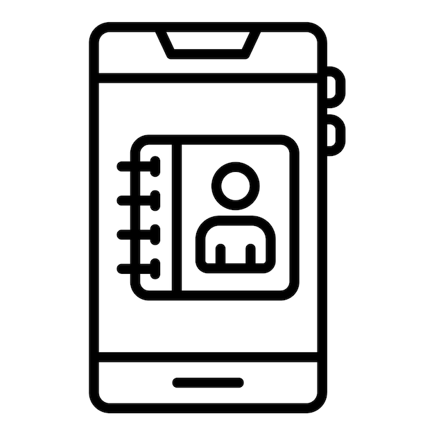 Estilo de la ilustración vectorial de los contactos