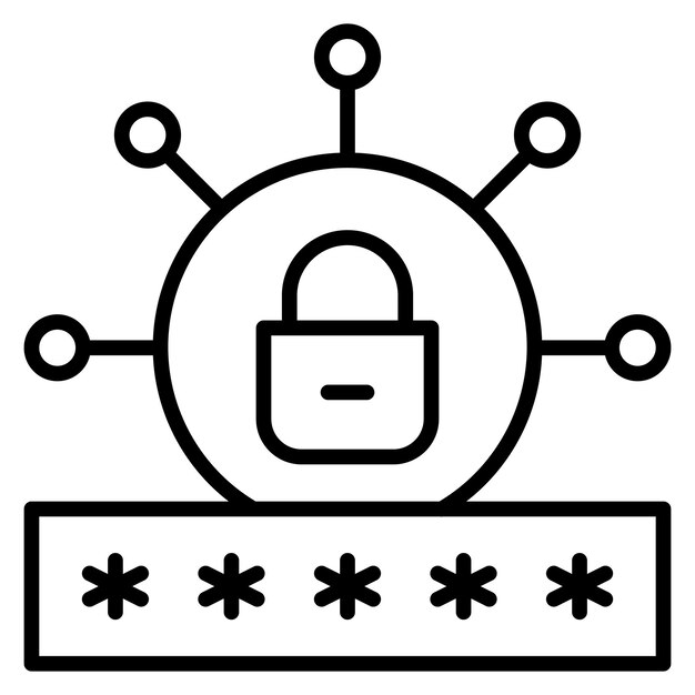 Estilo de ilustración vectorial de la contraseña