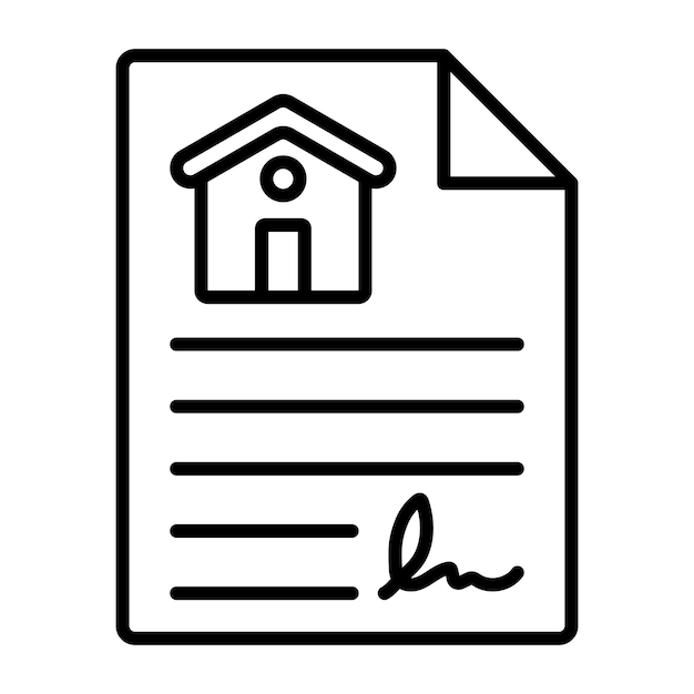 Estilo de ilustración vectorial del contrato de propiedad