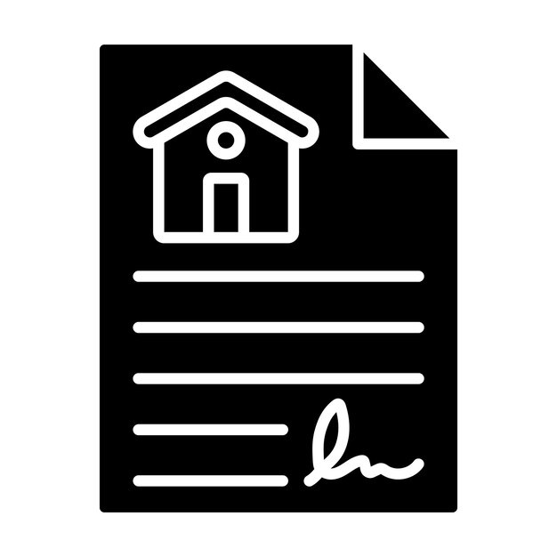 Estilo de ilustración vectorial del contrato de propiedad