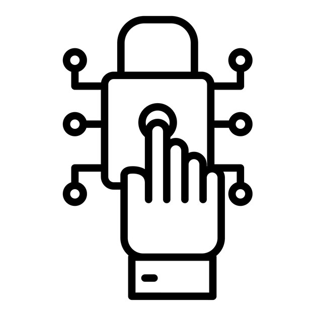 Estilo de la ilustración vectorial de control de acceso