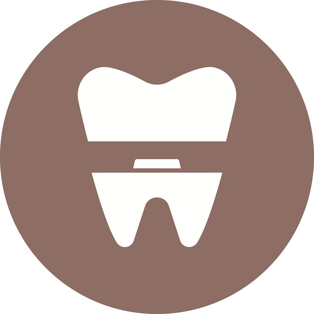 Estilo de ilustración vectorial de la corona dental