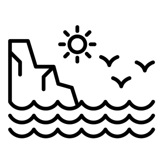 Estilo de ilustración vectorial de la costa