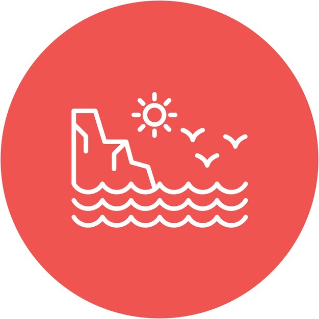Estilo de ilustración vectorial de la costa