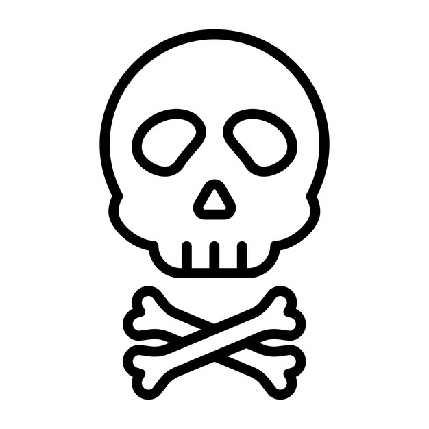 Estilo de la ilustración vectorial del cráneo