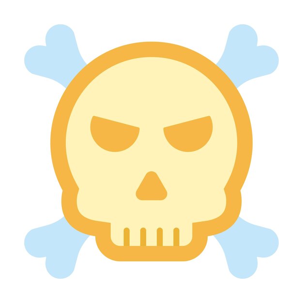 Estilo de la ilustración vectorial del cráneo