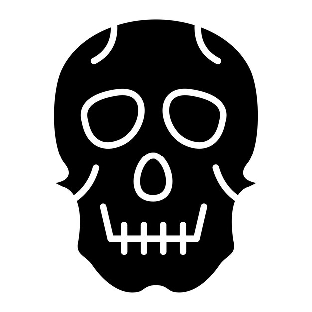 Estilo de la ilustración vectorial del cráneo