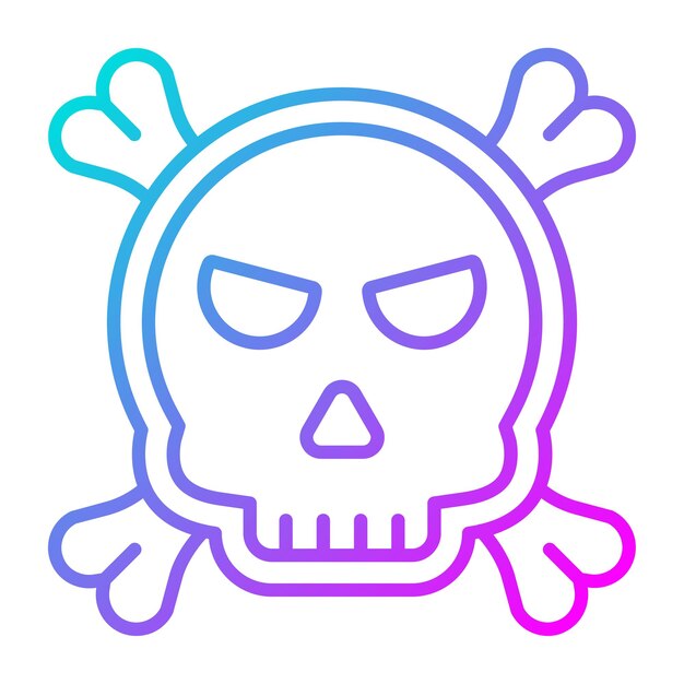 Estilo de la ilustración vectorial del cráneo