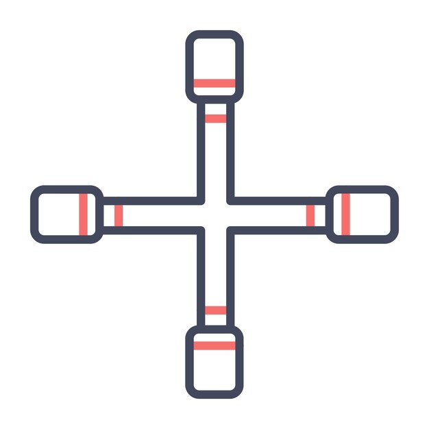 Estilo de ilustración vectorial cruzada de la llave
