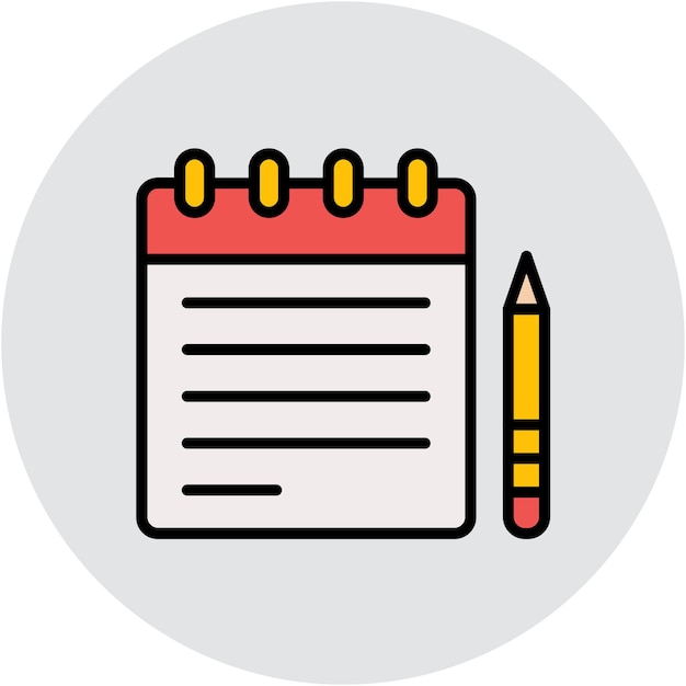 Estilo de ilustración vectorial del cuaderno
