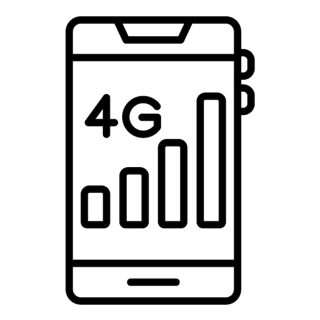 Estilo de ilustración vectorial de cuatro barras de señal celular