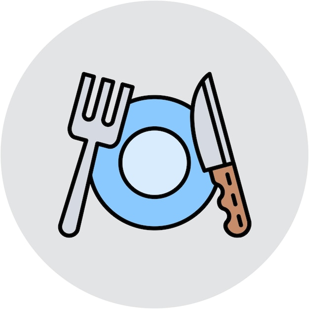 Estilo de la ilustración vectorial de los cubiertos