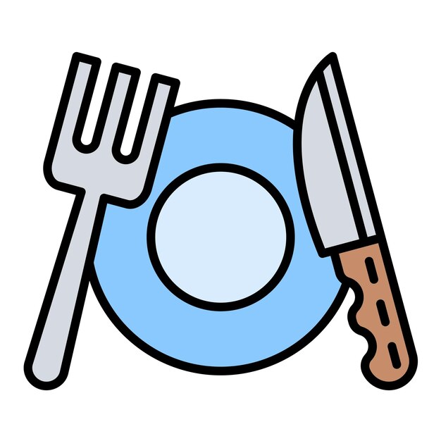 Estilo de la ilustración vectorial de los cubiertos