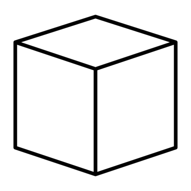 Estilo de la ilustración vectorial del cubo