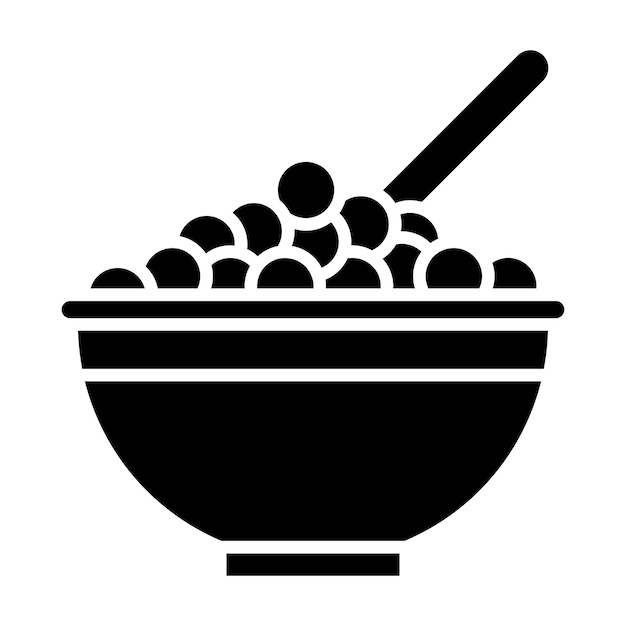 Estilo de la ilustración vectorial del cuenco de cereales