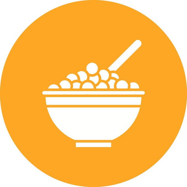 Estilo de la ilustración vectorial del cuenco de cereales