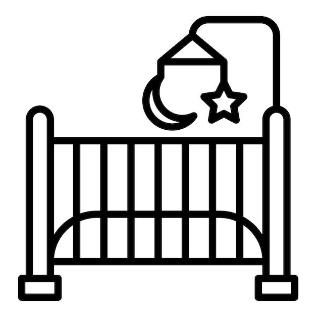 Estilo de ilustración vectorial de la cuna de bebé