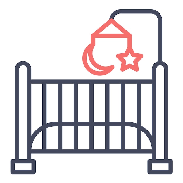 Estilo de ilustración vectorial de la cuna de bebé