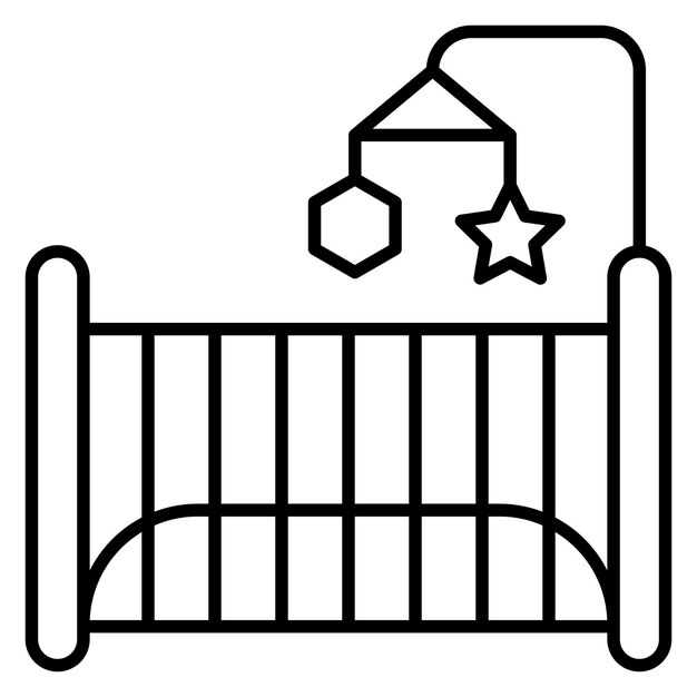 Estilo de ilustración vectorial de la cuna para bebés