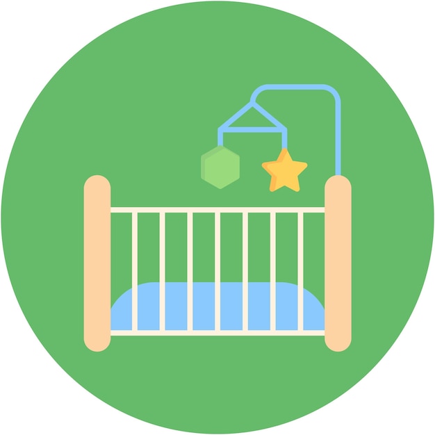 Estilo de ilustración vectorial de la cuna para bebés