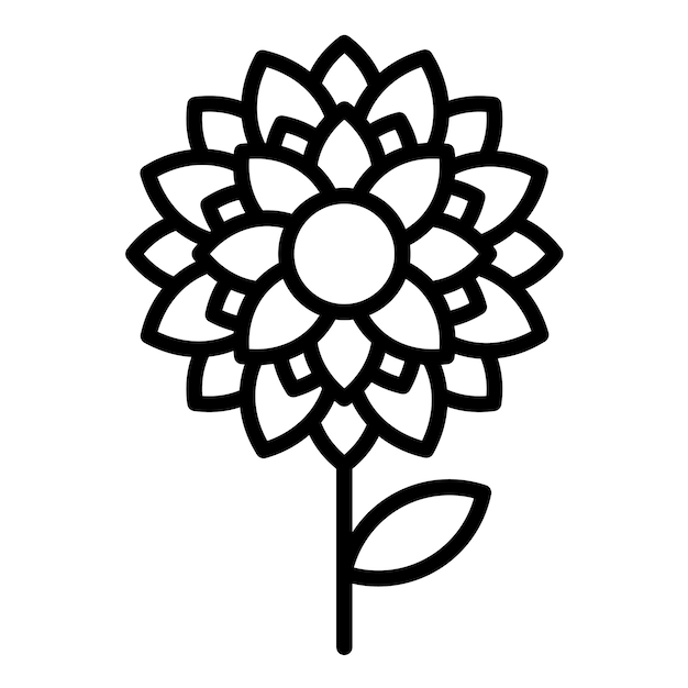 Estilo de ilustración vectorial de Dahlia