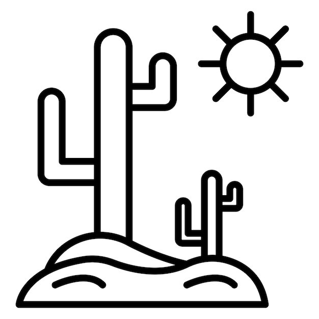 Estilo de ilustración vectorial del desierto