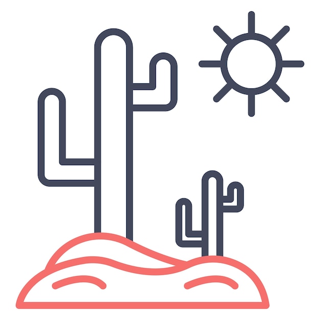 Estilo de ilustración vectorial del desierto
