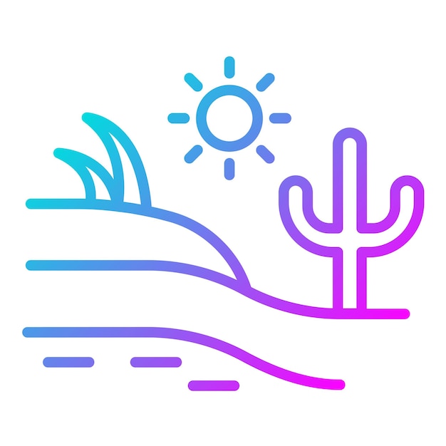 Estilo de ilustración vectorial del desierto