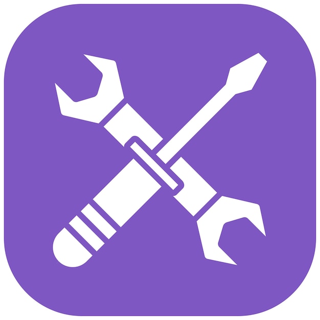 Estilo de ilustración vectorial de destornillador y llave