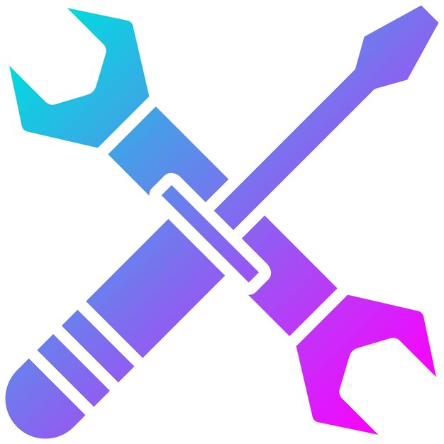 Estilo de ilustración vectorial de destornillador y llave
