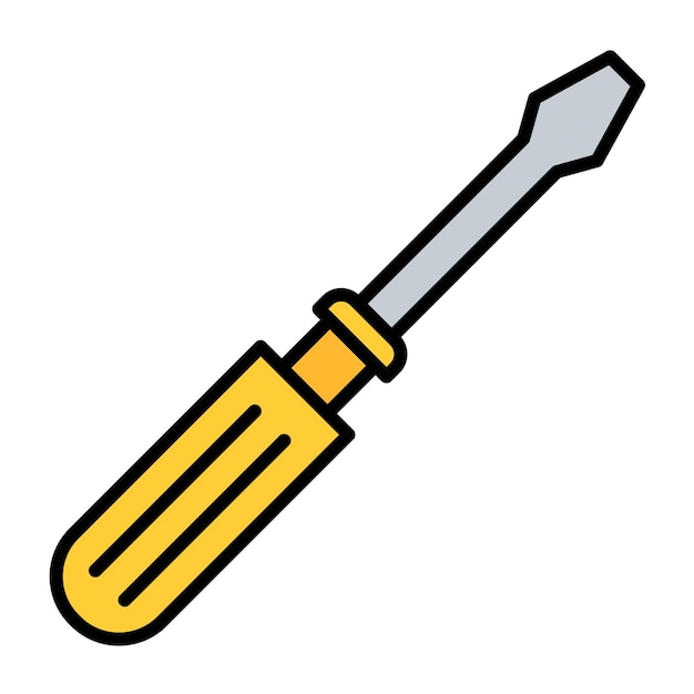 Estilo de la ilustración vectorial del destornillador