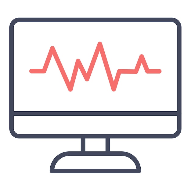 Estilo de la ilustración vectorial del ECG