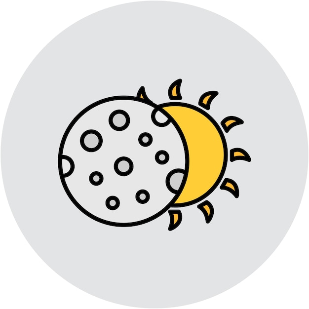 Estilo de ilustración vectorial del eclipse solar