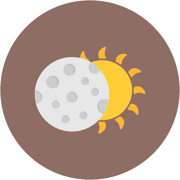 Estilo de ilustración vectorial del eclipse solar