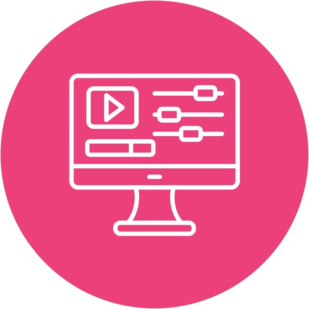 Estilo de ilustración vectorial del editor de video