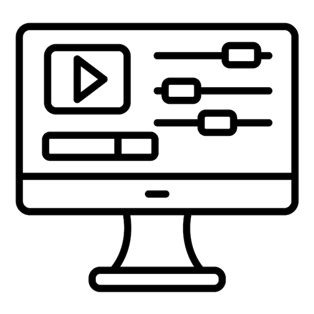 Estilo de ilustración vectorial del editor de video