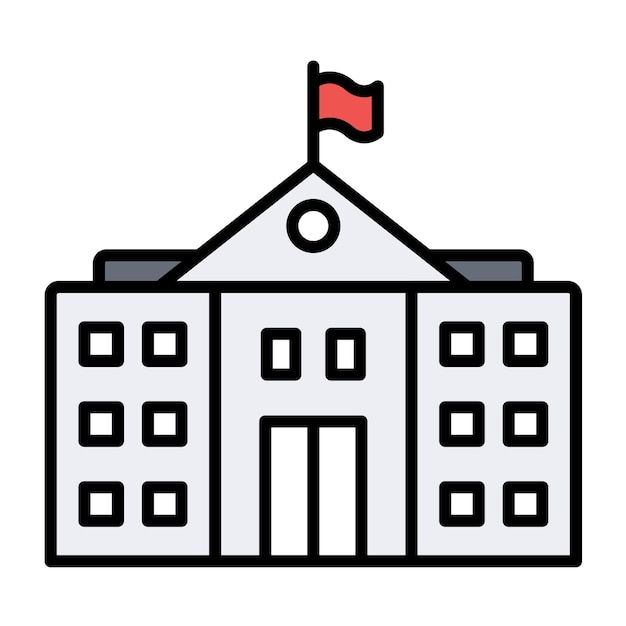 Estilo de ilustración vectorial de la embajada